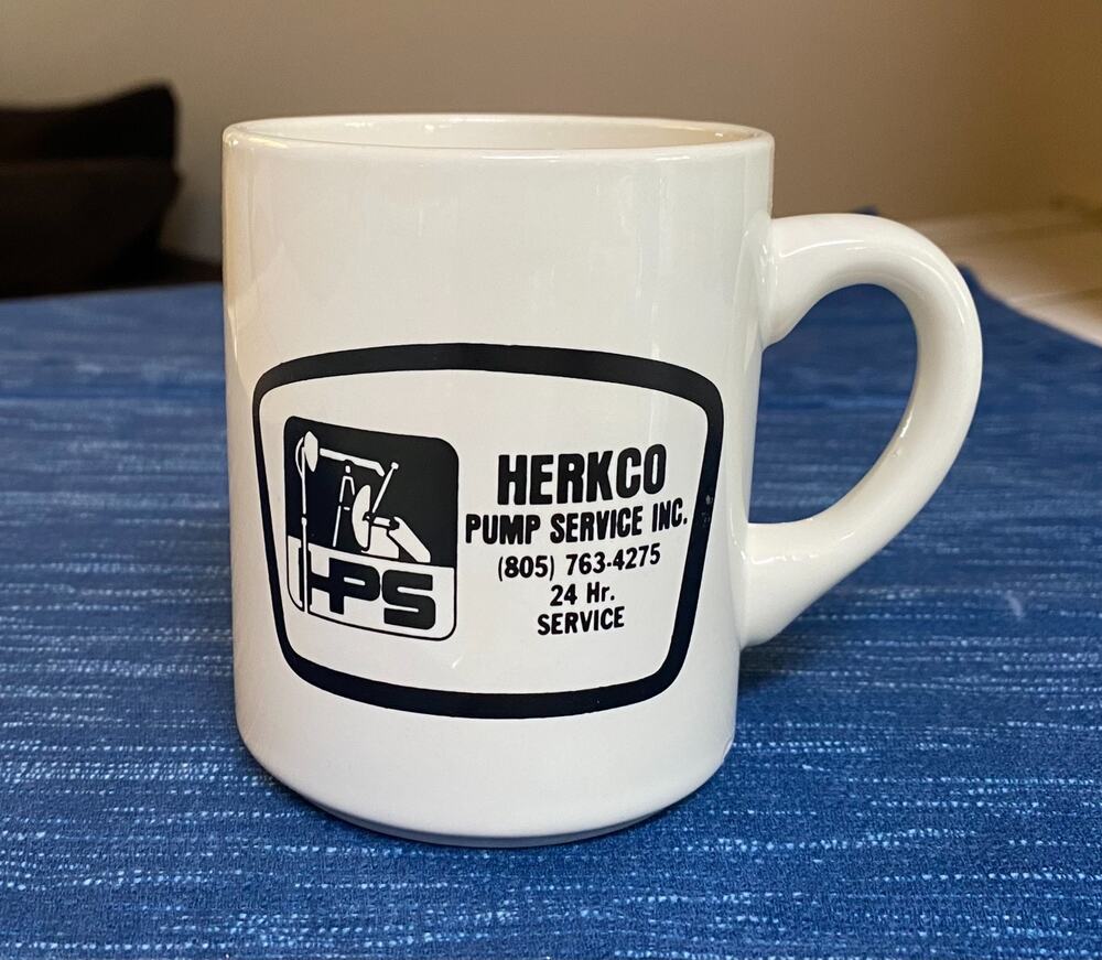 VTG HPS Herkco Pump Service Inc Oil Field Advertising Mug Bakersfield California